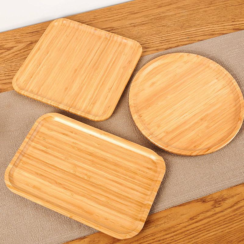 Wood Beech Plate Fruit Household Buffet Plate Oval Wooden Plate Trays Decorative Candy RectangularDessert Dinner Plate Tableware