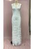 V-neck White Spaghetti Strap Evening Dress - Sexy European & American Style 2025