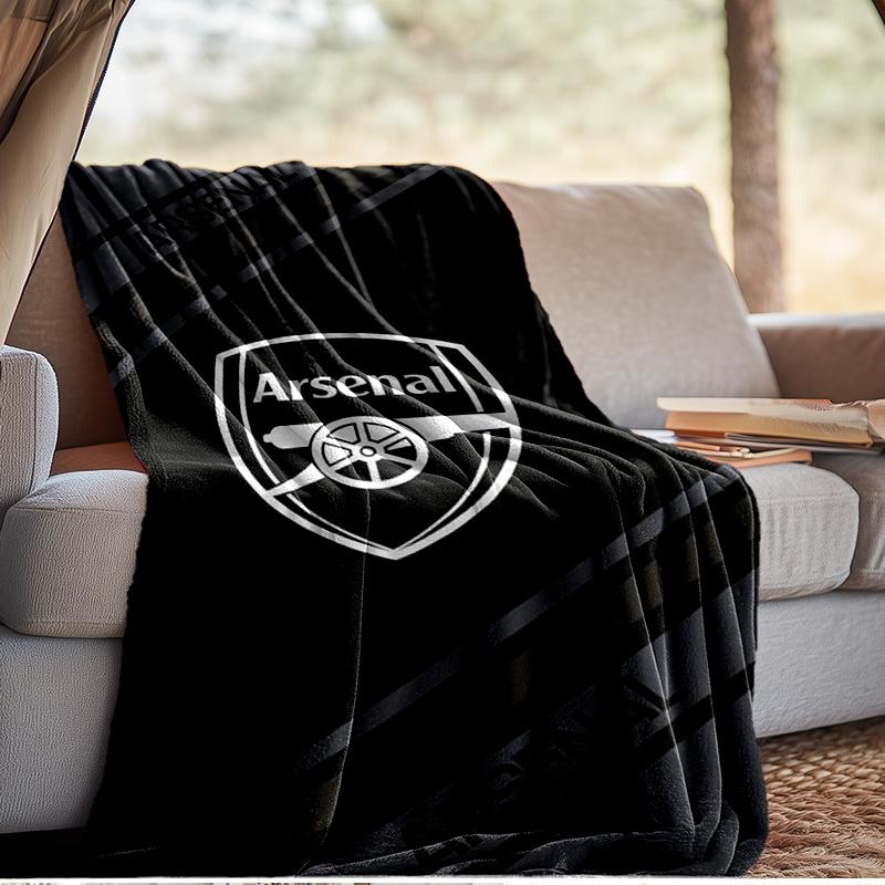 Coperta con stemma dell'Arsenal Football Club Coperta in flanella da esterno per campeggio, escursionismo, feste in giardino, essenziale per picnic, regalo per famiglia e amici