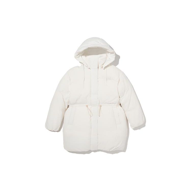 Levis Fw22 Piumino da Donna Monocolore con Cappuccio e Coulisse Giacca Bianco A3257-0001
