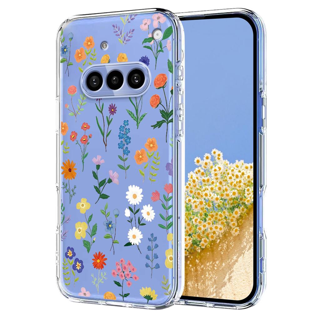 בשביל כלום טלפון (3 א) כיסוי טלפון TPU עם הדפס פרפרים פרחוני