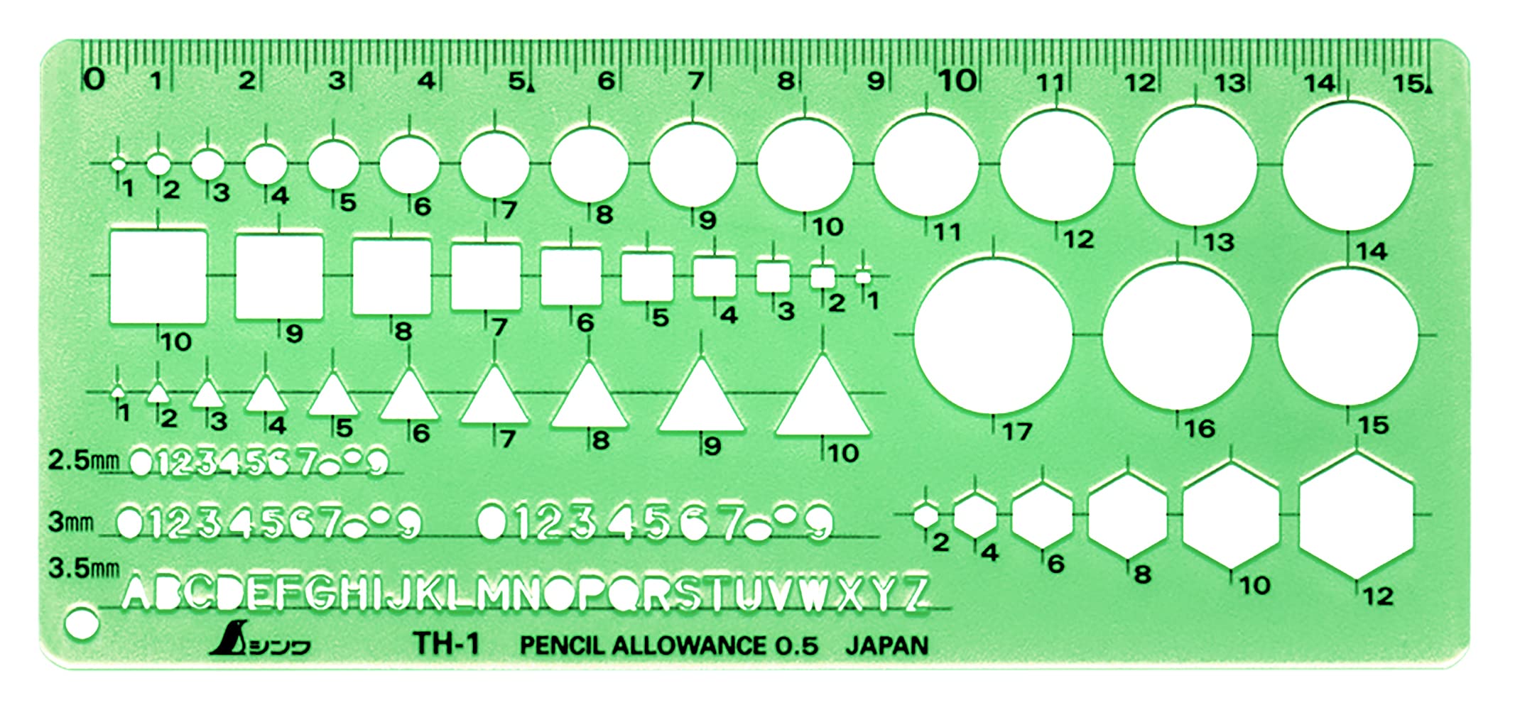 

Shinwa Sokutei Template General Comprehensive Ruler 66021 синій
