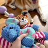 Plush Animal Dog Toy Squeaky Interactive Dog Chew Toy Stuffed Elephant Puppy Teething Toy for Medium Large Dogs