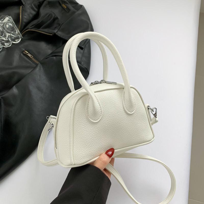 

French-inspired Lychee Pattern Mini Handbag 2023 Winter Fashion Shell Bag бежевий