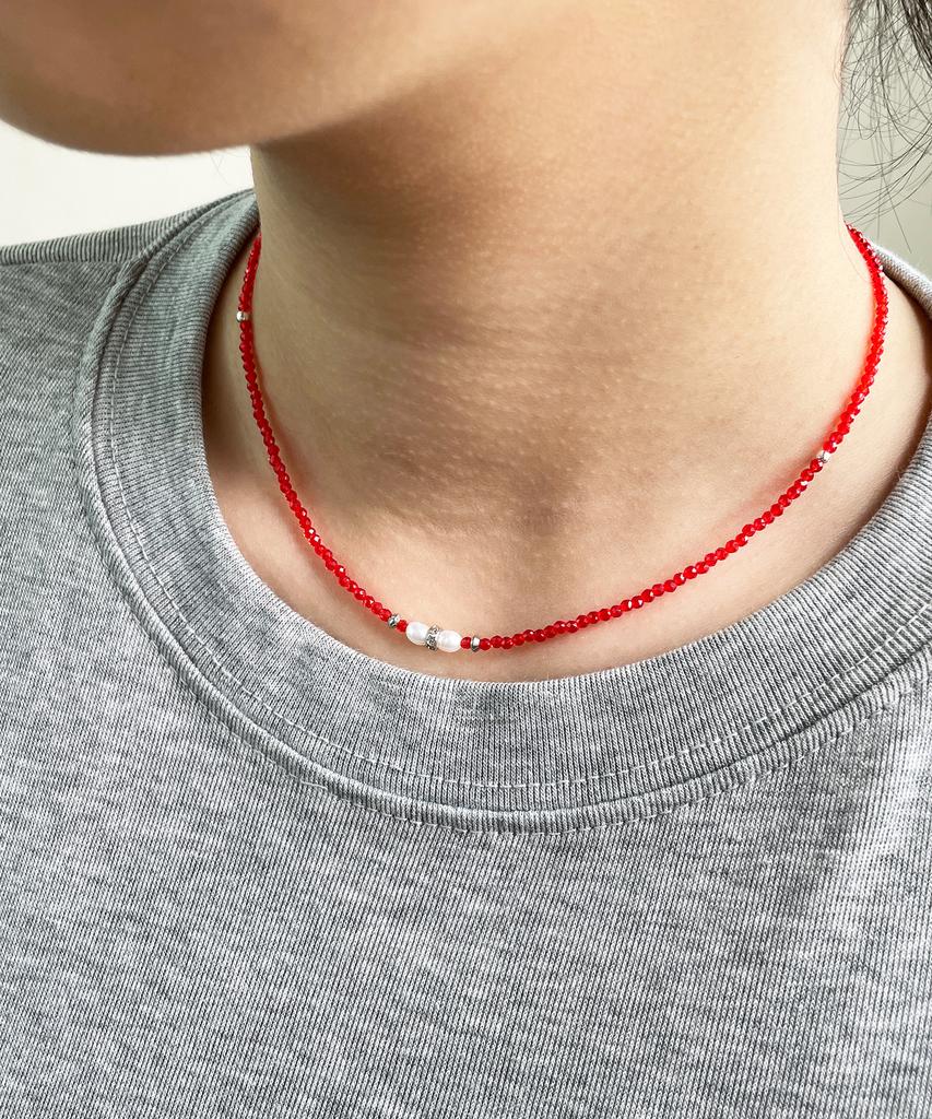 Undei Pearl Red Necklace