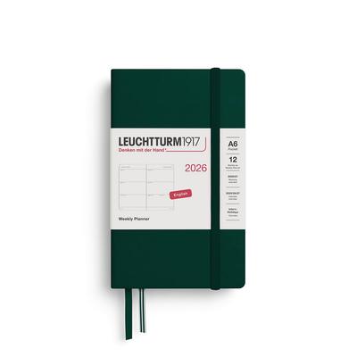 Leuchtturm 2026 January Forest Officially Imported Planner, Start, A6, Weekly, Horizontal, Green, 372727,