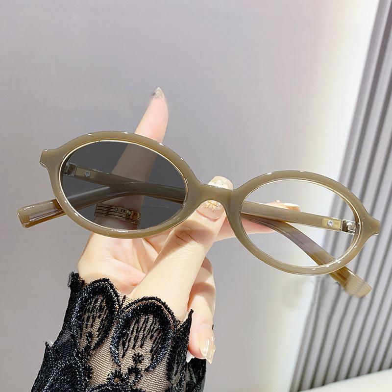 Finished Pochromic Sunglasses with Diopter Fashion Trend Women Men Oval Frame Myopia Glasses Optical Prescription Eyeglasses