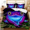 Bedding Cartoon Frog Duvet Cover KingQueen Size Fantasy Galaxy Animal Colored Frogs Design Psychedelic Polyester Quilt Cover741