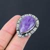 Wedding Gift For Her 925 Silver Natural Star Amethyst Stackable Ring Size 7.5