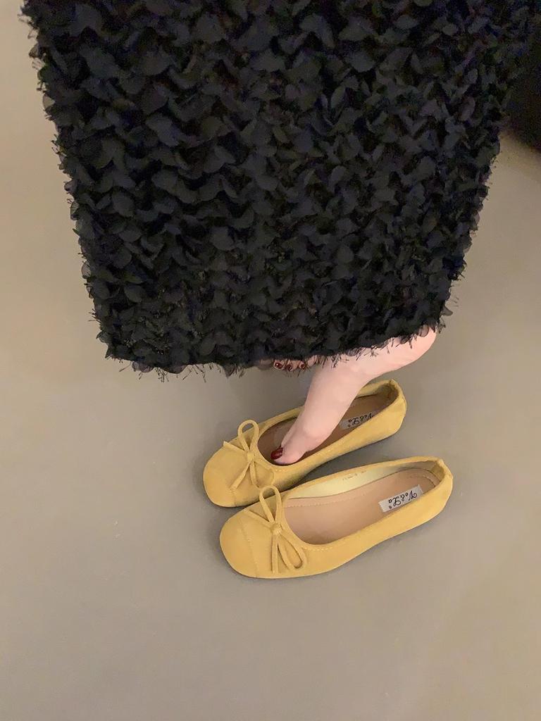 French Bow Round Head Ballet Shoes Fairy Shoes Flat Gentle Evening Shoes Summer New Women's Small Single Shoes