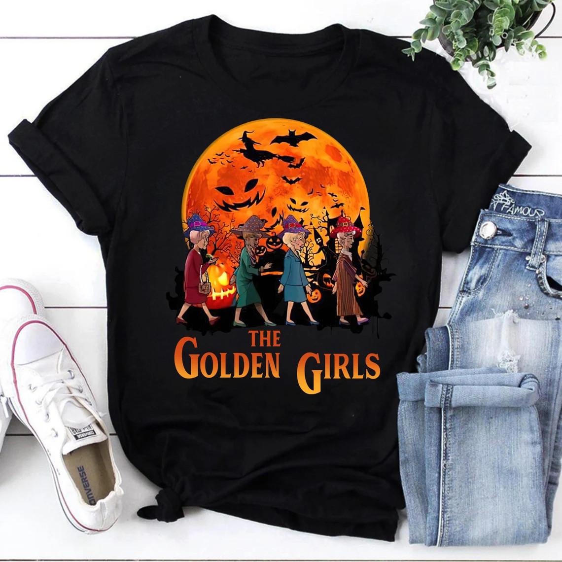 Happy Halloween The Golden Girls Cotton Black All Size Men Women T Shirt CM493 S
