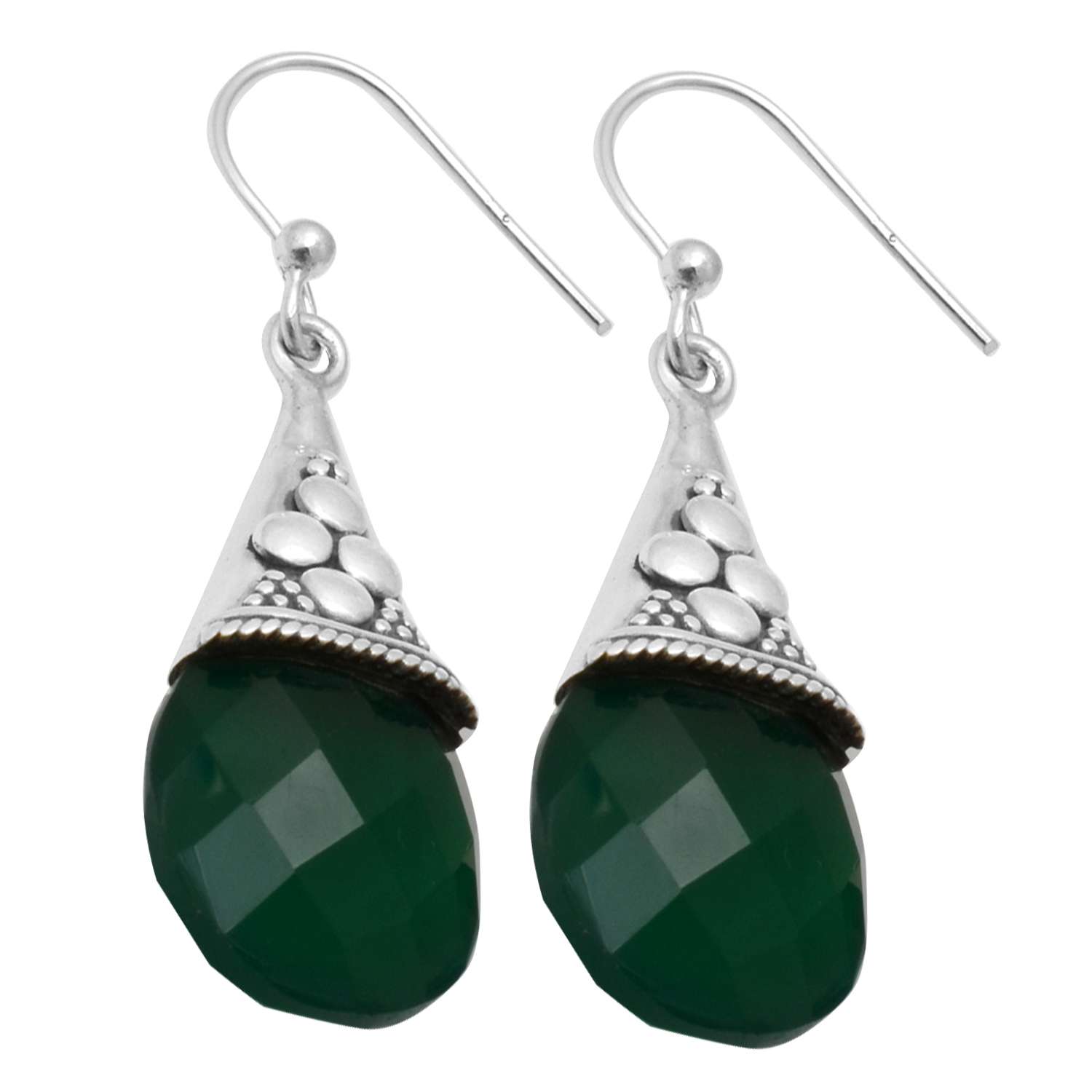 

Серьги с зеленым ониксом и драгоценным камнем, твердые серьги из стерлингового серебра 925 пробы, серьги ручной работы, ювелирные изделия, подарок для женщин и девочек, E-2286