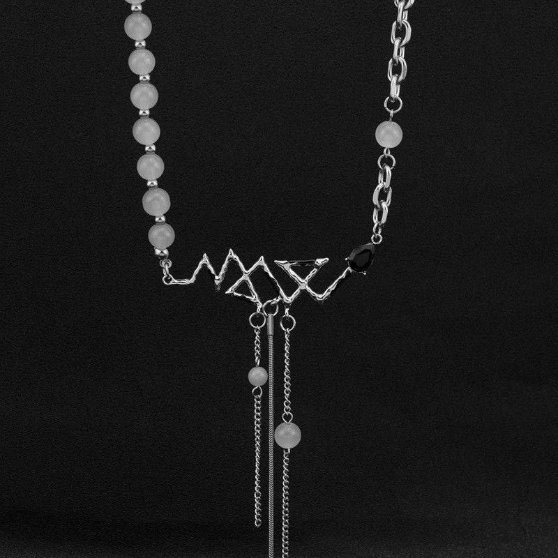 INS Snake-Shaped round Beads Men s Trendy Cool Fashion Style Necklace Snake Tassel Necklace