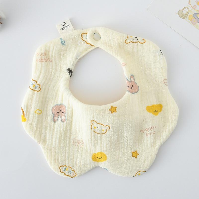 360-Degree Pure Cotton Petal Baby Drool Bib