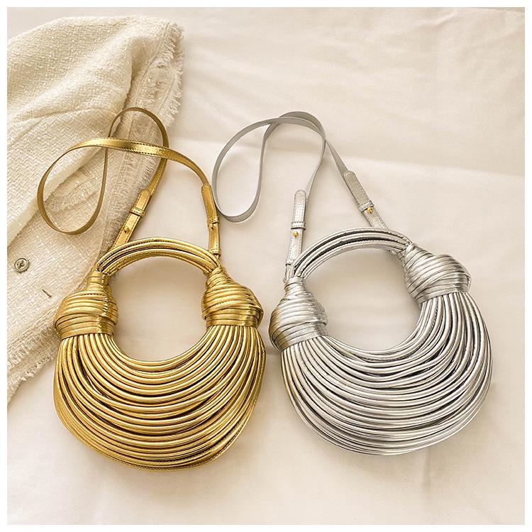 Geantă tip rucsac de umăr și crossbody tricotată manual, la modă 2024