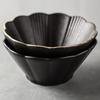 Japanese Retro Ramen Bowl Soup Bowl Black 7.5 Inch Creative Personality Hat Bowl Oblique Phnom Penh Ceramic Rice Bowl