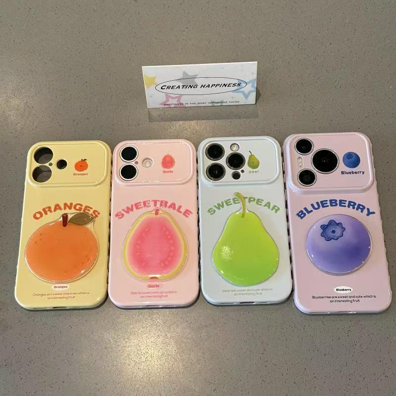 English fruit mobile phone case is suitable for Apple 17promax mobile phone iphone16Pro love window mobile phone case