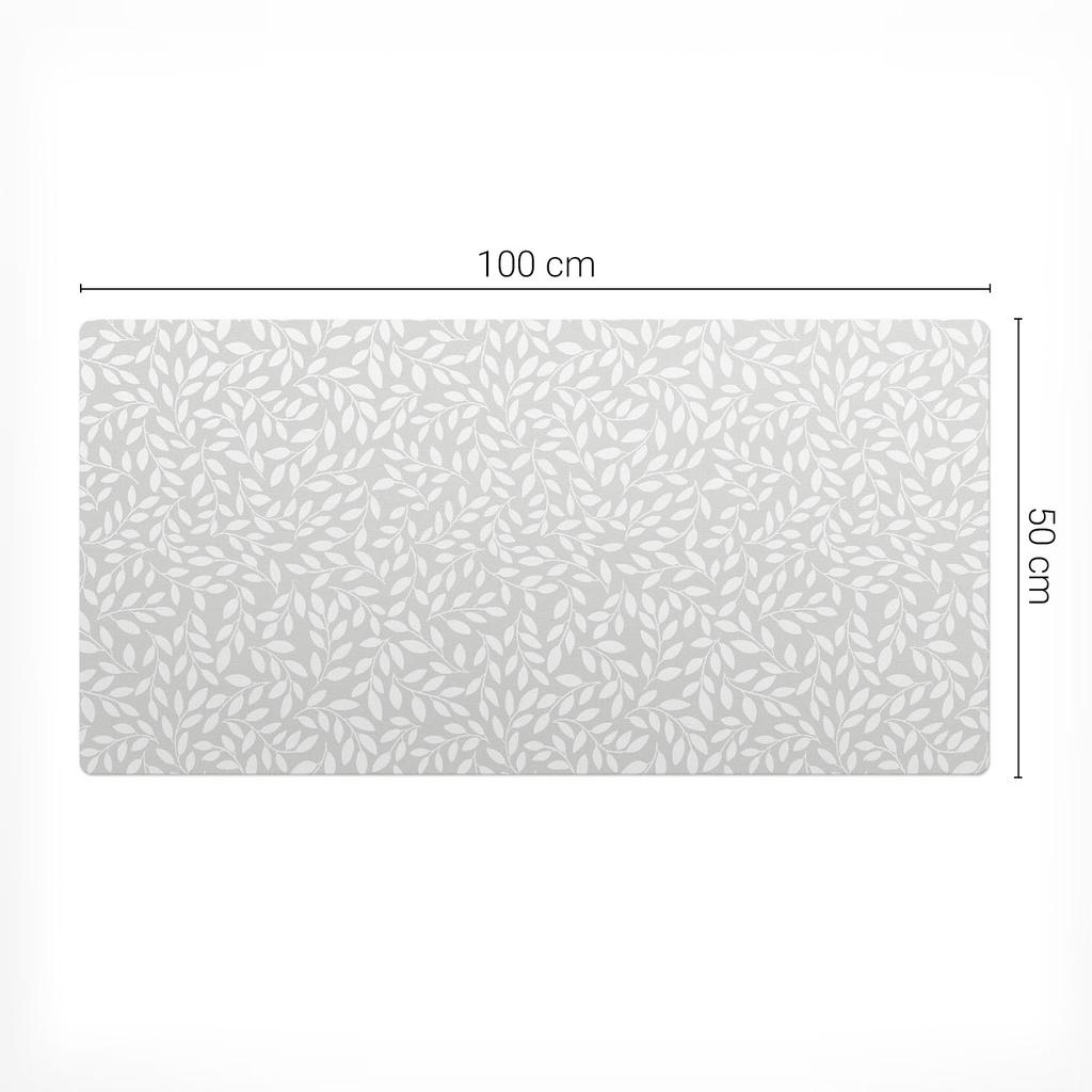 Anti-Slip Protective Desk Mat with Leaf Print 100x50 cm