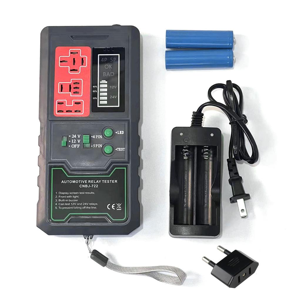 Testeur De Batterie Auto Numérique 12V/24V - Analyseur Diagnostic Voiture, Moto, Camion - Détection Problèmes Relais - Compact Avec Clips Et Câble 42 Cm - 12