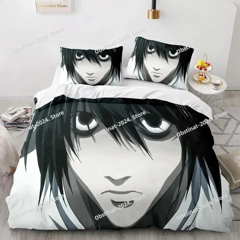Комплект постельного белья Death Note Single Twin Full Queen King Size Bed Set Adult Kids Bedroom Duvet cover Sets 3D Print Anime Death Note
