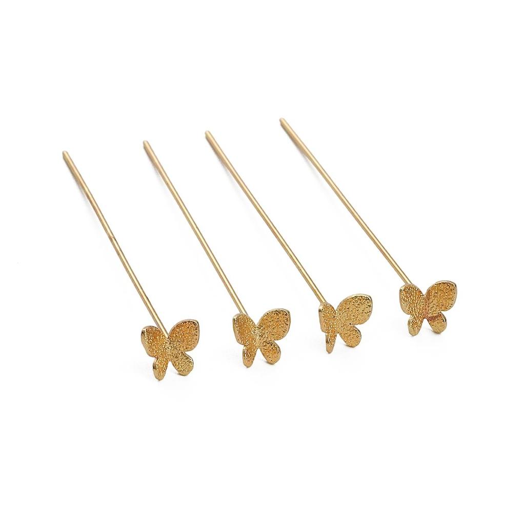 Copper Love Butterfly Five Pointed Star T-shaped Needle Pin For DIY Jewelry Making Craft Accessories