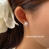 Su Chuang S925 Sterling Silver Floral Stud Earrings - Elegant, Light Luxury Design for Girls