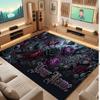 Floral Garden Theme Soft Crystal Velvet Rug Custom Name & Text Print Non Slip Floor Rug for Bedroom Living Room
