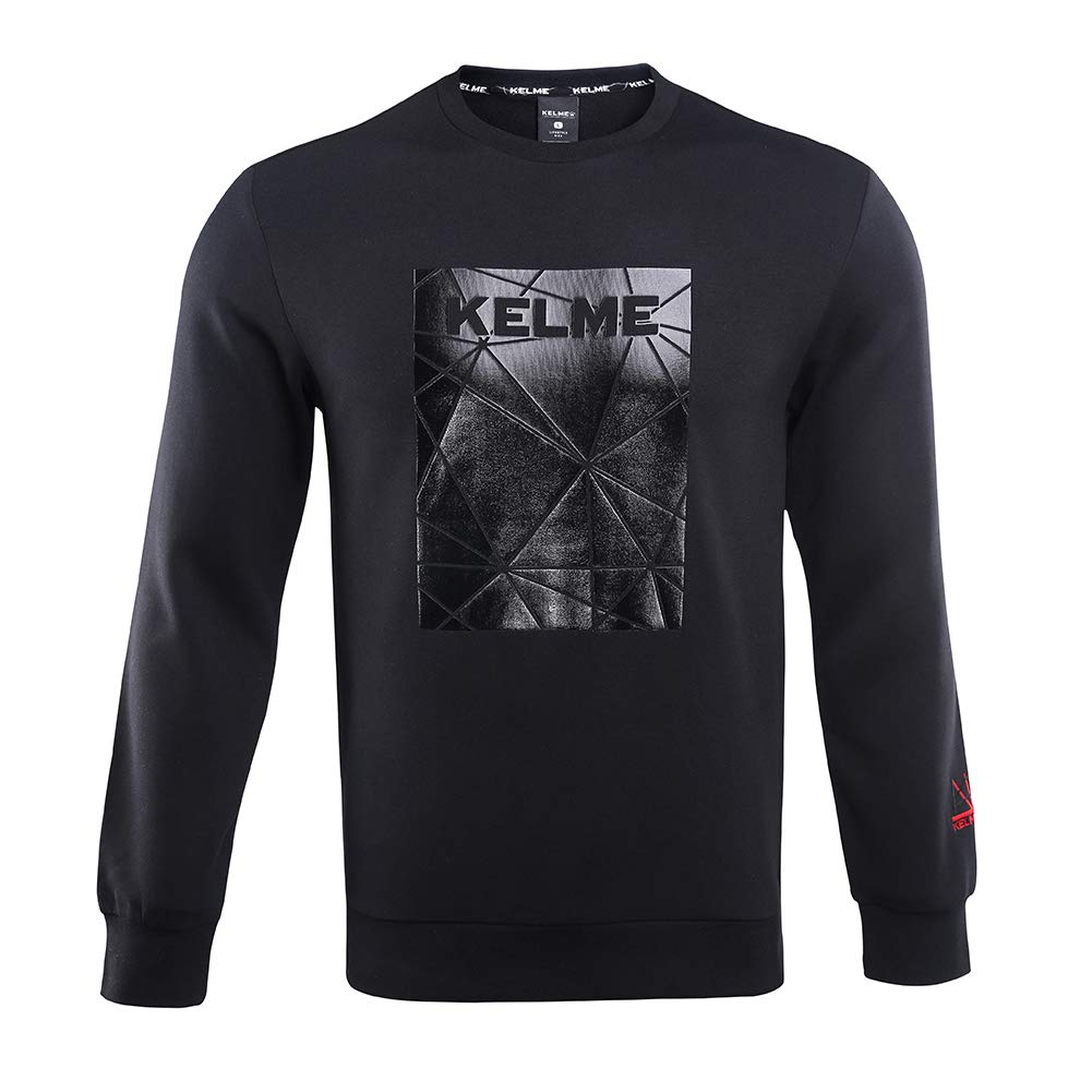 

Kelme Men s Fleece Pullover Sweatshirt, Crew Neck, Logo, Stylish, Casual (Black, Size Small)