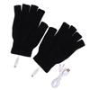Women Men Electric Heating Gloves Winter Warm USB Heated Gloves Fingerless 5V Rechargable for Sports Skiing for Running Cycling