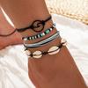 Summer Beach Crushed Stone Chain Anklet Set For Women Boho Shell Charm Ankle Bracelet On The Leg Handmade Fashion Jewelry