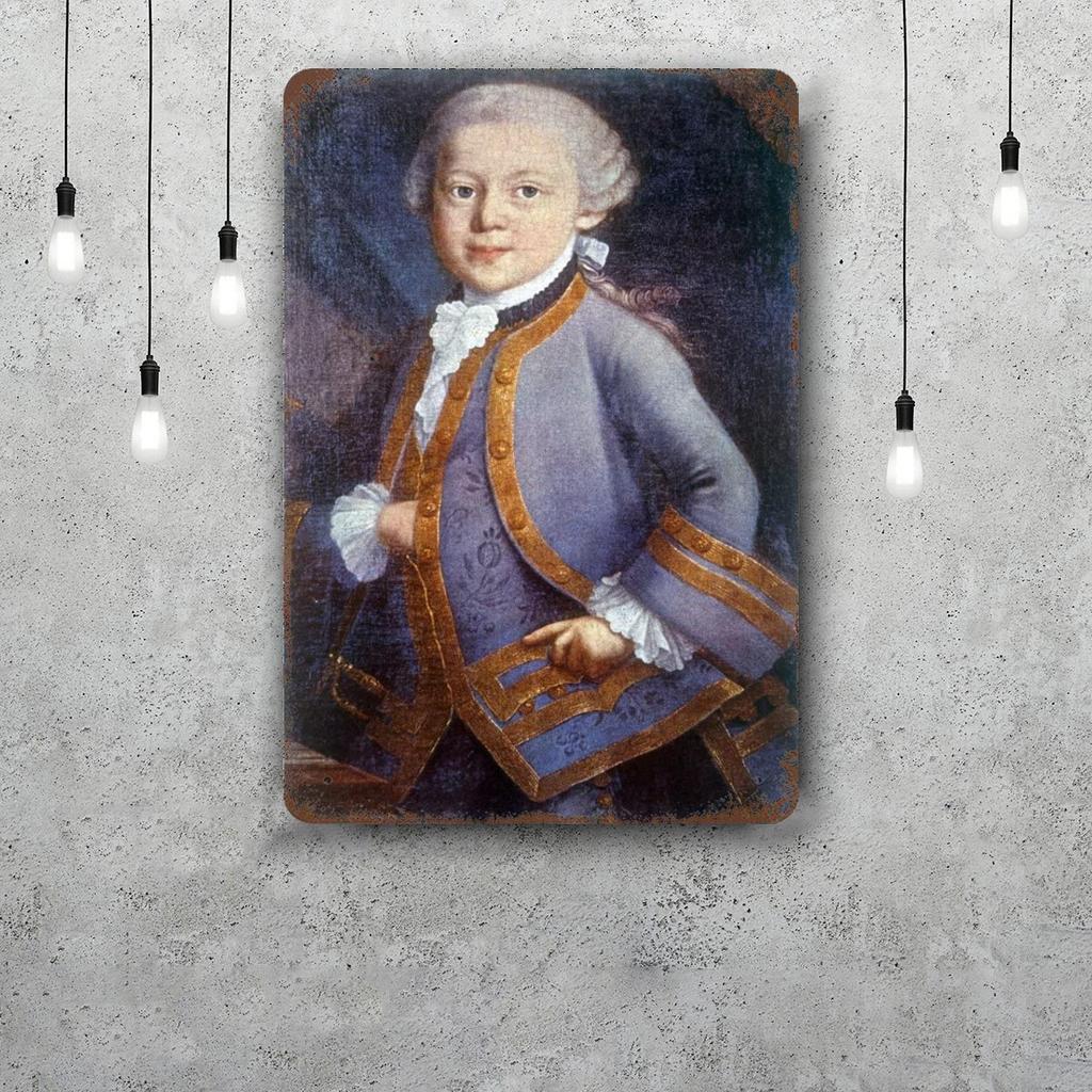 Wolfgang Amadeus Mozart Vintage Metal Tin Signs Posters Decor Retro Metal Plaque Wall Art Decor for Garage Bar