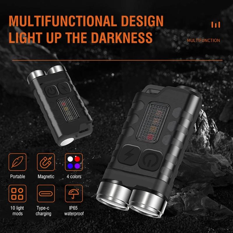 Super Bright Pocket Torch Light XPG LED Multifunctional Mini Keychain Flashlight Type-C USB Rechargeable Outdoor Camping Torch
