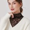 Cute Petal Fake Collar Black Detachable Lapel False Blouse Lace Removable Collar Slim Gauzy False Collar Women