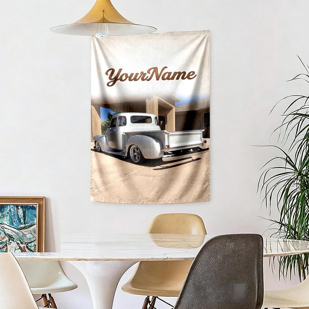 Peterbilt Heavy Trucks Custom Your Name Wall Decor Tapestry Art For Pet Memorial Birthdaywedding Party Backdrop Family Gift