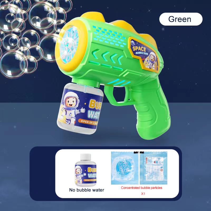 Space Astronauts Fully Automatic Bubble Gun Rocket Bubbles Machine Automatic Blower With Bubble Liquid Plaything For Kids Bubble Present
