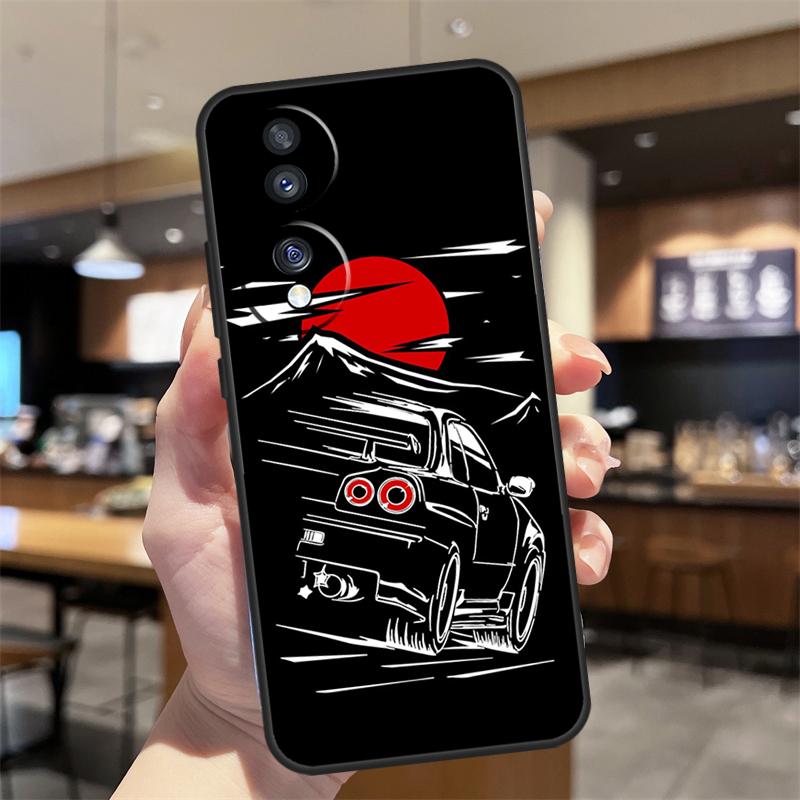 Japan JDM Sports Cars Male Men Case For Honor Magic 8 6 7 Pro Honor 400 200 70 90 Lite X8b X8c X9a X9b X9c X9d Win RT Cover Honor Win RT