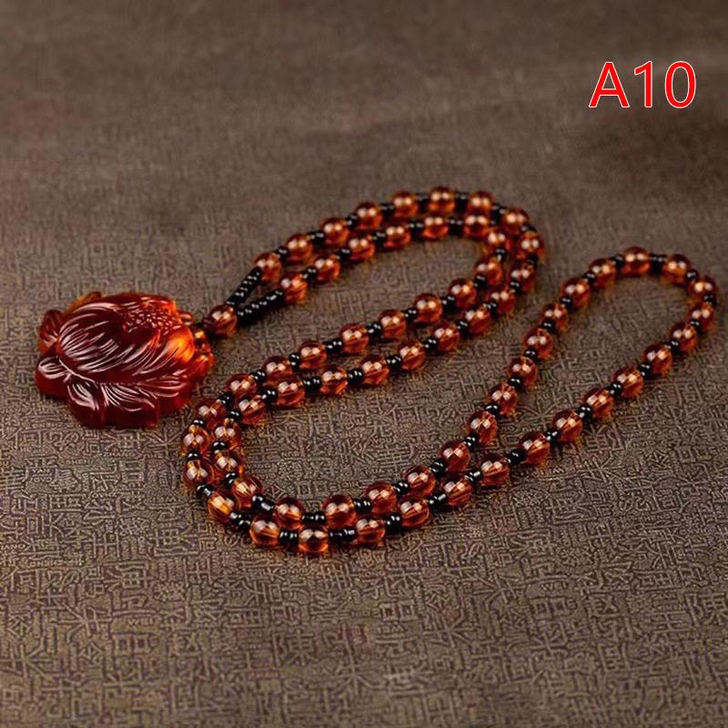 Blue White Gold And Yellow Crystal Carved Buddha Bodhisattva Pendant Necklace Jewelry Charm Aura Amulet Gift For Men Women