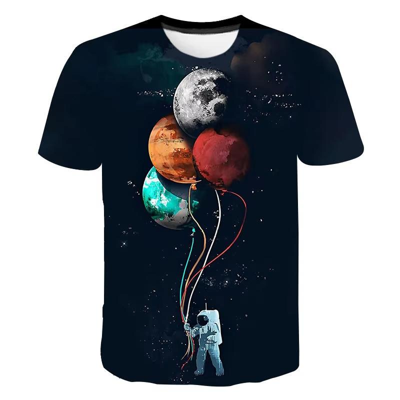 Summer Men's 3D Printed Crew Neck T-Shirt Fashion Versatile Breathable Trend Casual