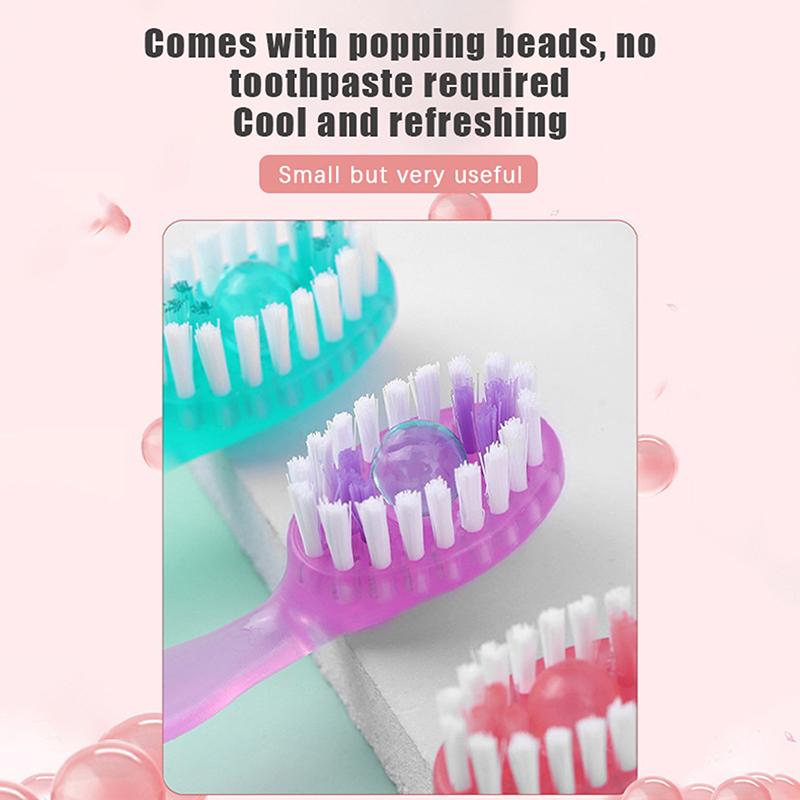 12Pcs Disposable Toothbrush Exploded Bead Adult Cleaning Toothbrush Portable Travel Tooth Brush With Dental Floss Tongue Scraper