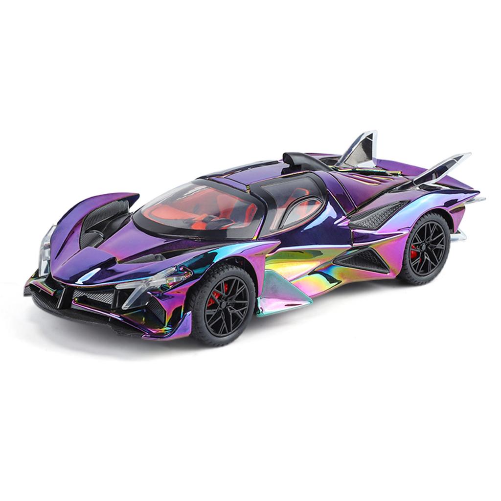 1/24 Apollo Project EVO Alloy Sports Car Model Diecasts Metal Electroplated Racing Car Vehicles Model Sound Light Kids Toy Gift