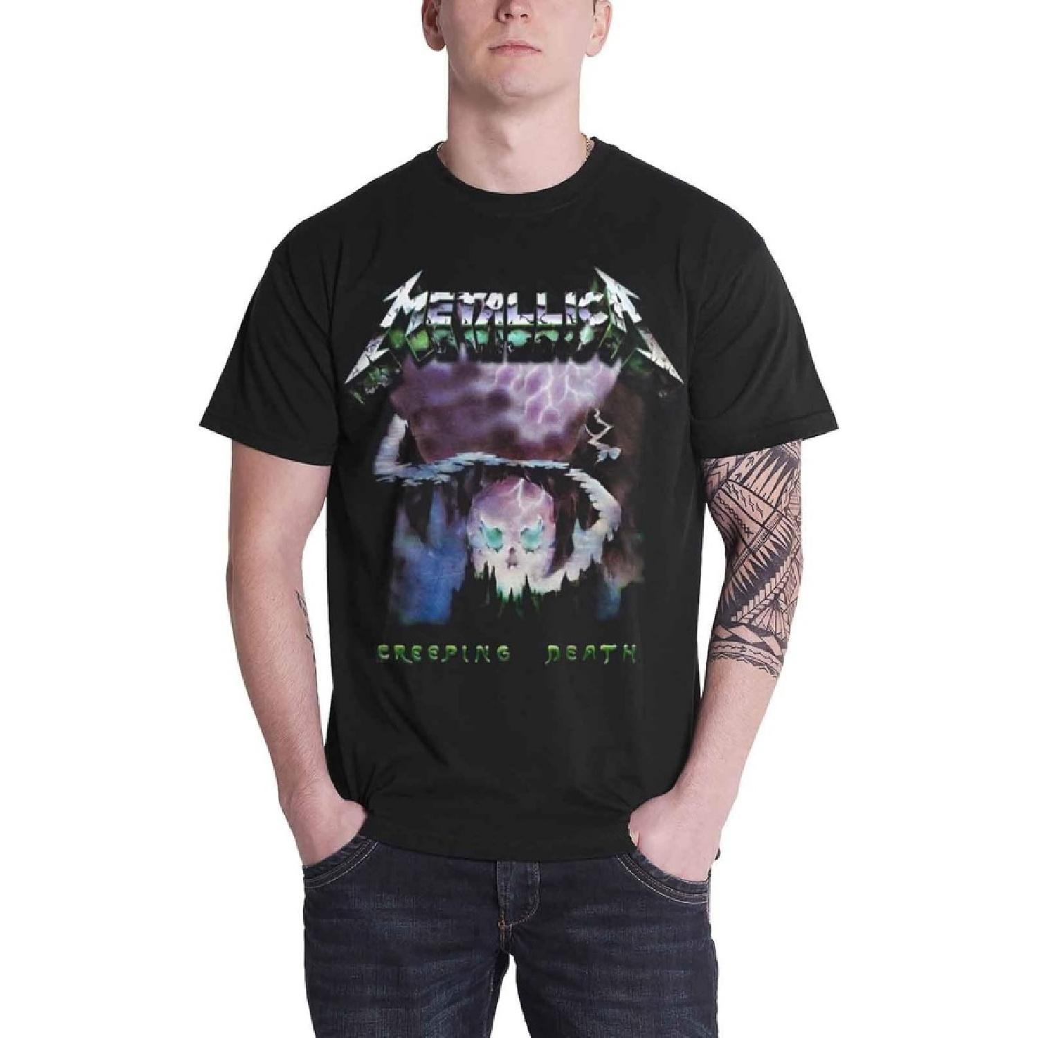 Metallica T Shirt Creeping Death Song Ride The Lightning Official Mens Black S