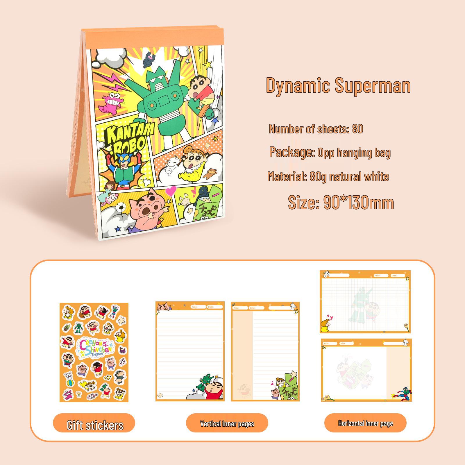 Оригинальный отрывной стикер-блокнот Shin-chan - Портативный мультяшный bullet journal