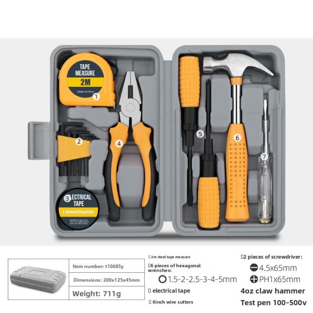 All-in-One Household DIY Tool Kit Compact Heavy Duty Hand Tool Kit Professional Mini Tool Box Set Home Improvement