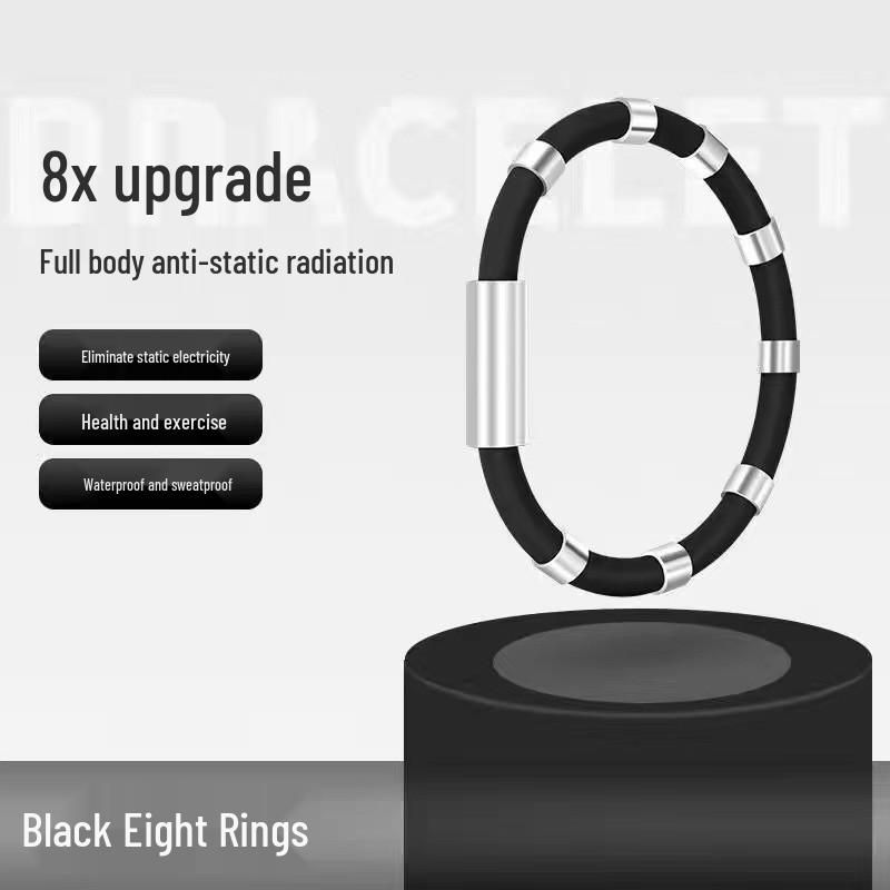

Зимовий антистатичний силіконовий браслет: Магнітні прикраси з титанової сталі з ізольованими негативними іонами, усувають статичну електрику