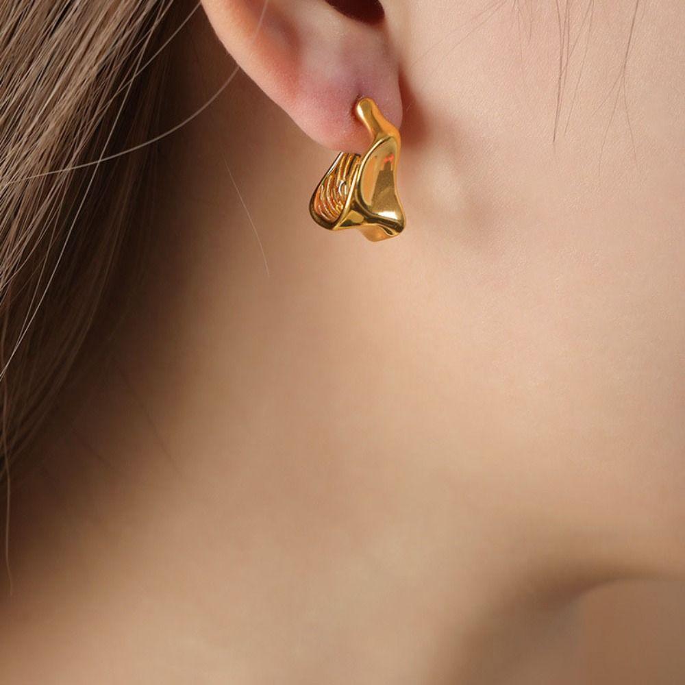 Stainless Steel Geometric Earrings Fashion Women Jewelry Retro Earring Jewelry  Birthday Gift