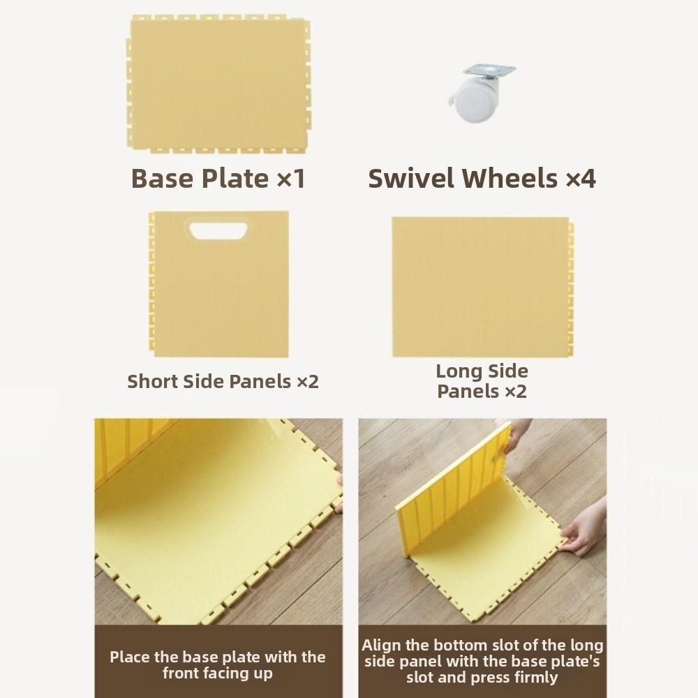 with Pulley Wheels Book Sorting Box Stackable Storage Organizer Clothes Storage Box  Student Desk