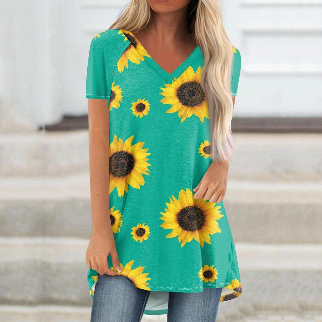 Damen Kurzarm Plissee Lose Tops Plus Size Casual Tops V-Ausschnitt Kurze Ärmel Casual Sommer T-Shirts Damen Tops T-Shirts Shirts