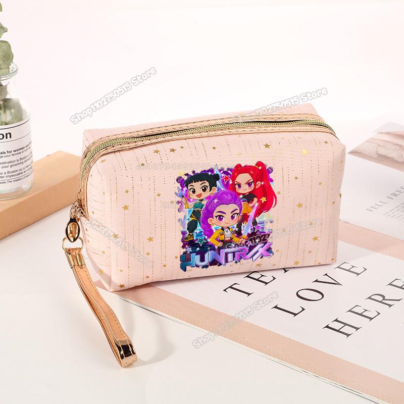 Borsa per Cosmetici Demon Hunters KPop Rumi Mira Zoey Borsa Clutch per Trucco da Ragazza Organizzatori per Pennelli da Trucco da Viaggio da Donna Necessaire