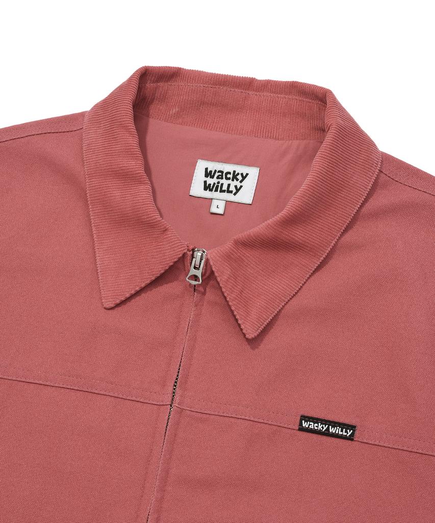 Wacky Willy Corduroy Color Block Work Jacket Pink