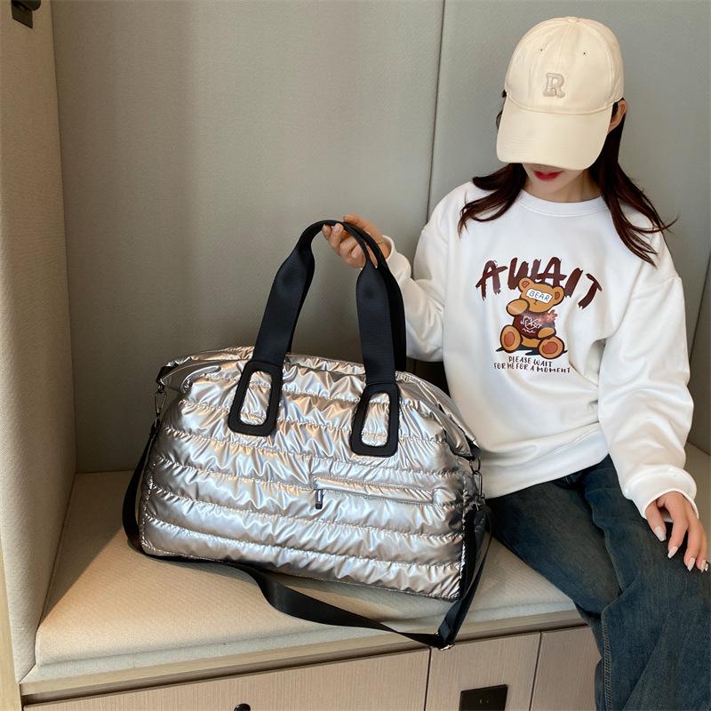 Waterproof High-Capacity Travel and Sports Bag - Unisex Shiny Design for Gym and Swimming